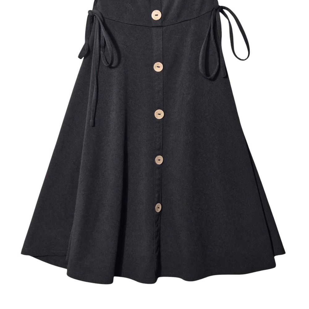 Scarlet Darkness Black Milkmaid Dress Off Shoulder Lace Up Gothic Cottagecore S - Picture 2 of 11